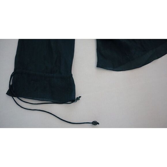 Kenzo 2TO172 5HA 73 Women's Sz 40 Deep Jade Sheer Layered Ruffle Blouse $325+ - Picture 6 of 13